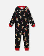 Organic Cotton Interlock One-Piece Pajama Black Cookie Print - H20PB40_067