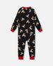 Organic Cotton Interlock One-Piece Pajama Black Cookie Print - H20PB40_067