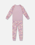 Organic Cotton Two-Piece Pajamas Lilac Cat Print - H20PG10US_008