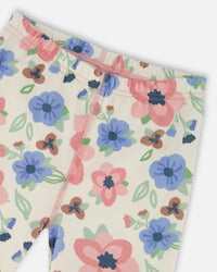 Organic Cotton Two-Piece Pajamas Off-White Flower Print - H20PG10US_009