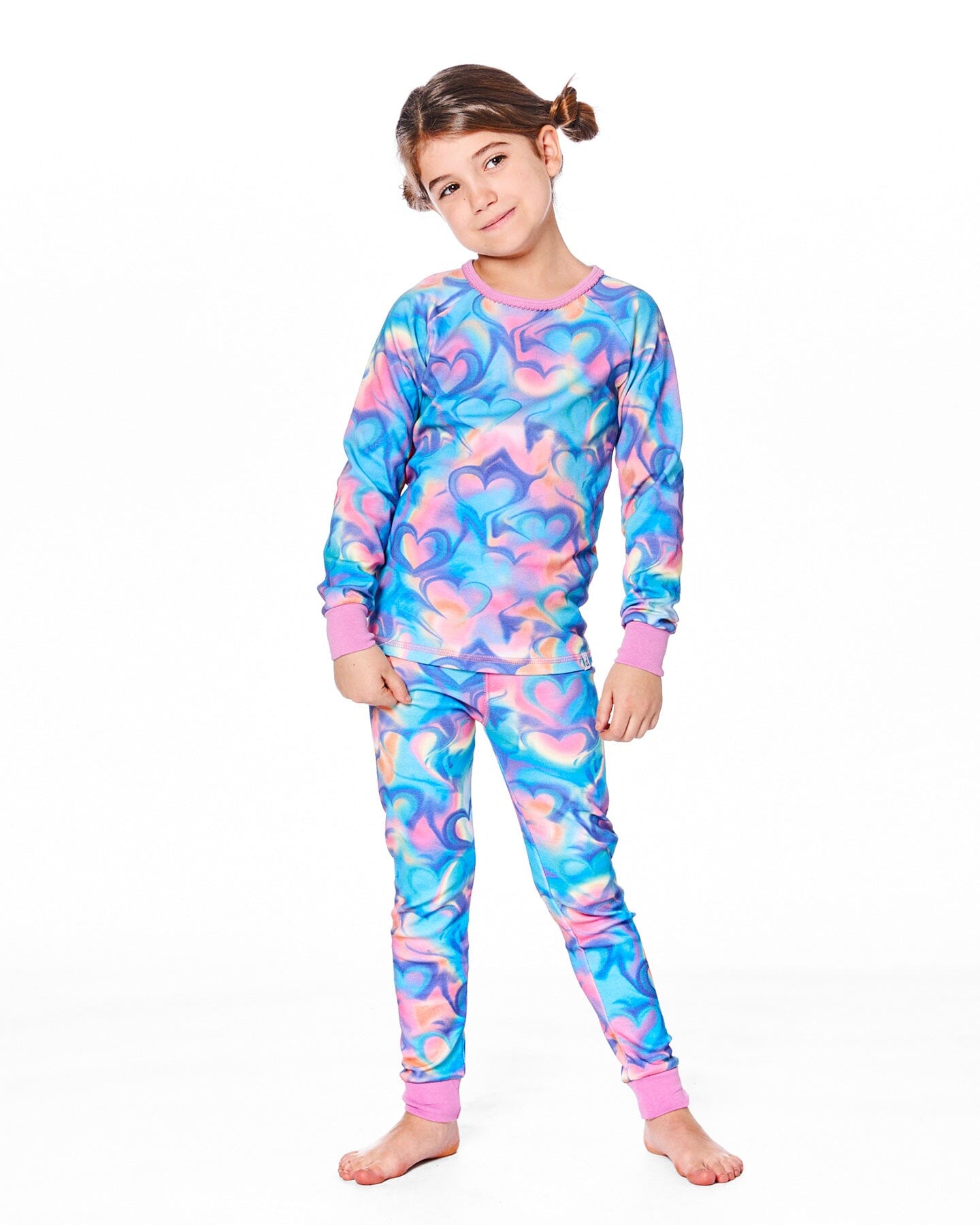 Organic Cotton Two-Piece Pajamas Rainbow Heart Print - H20PG10US_017