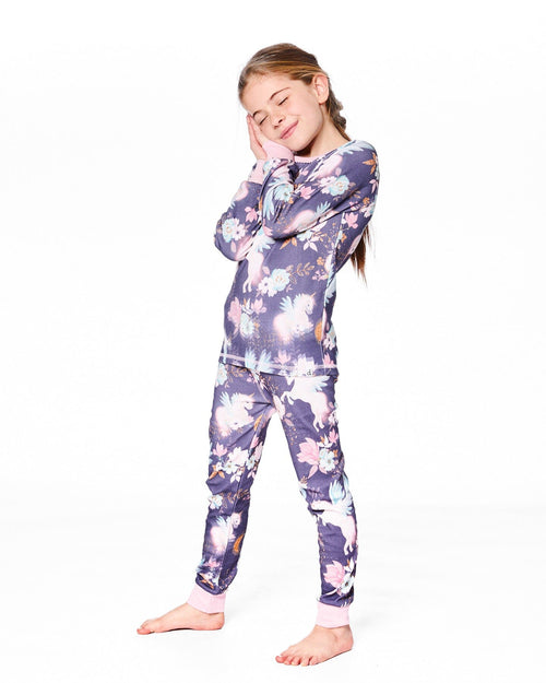 Organic Cotton Two-Piece Pajamas Watercolor Unicorns - H20PG10US_038
