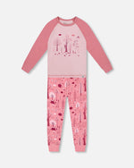 Organic Cotton Two-Piece Pajamas Pink Forest - H20PG10US_069