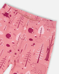 Organic Cotton Two-Piece Pajamas Pink Forest - H20PG10_069