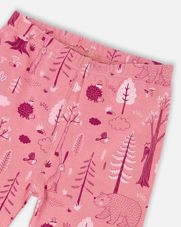 Organic Cotton Two-Piece Pajamas Pink Forest - H20PG10_069