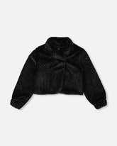 Fake Fur Short Jacket Black