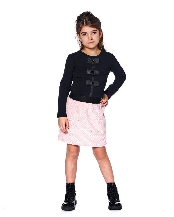 Long Sleeve Organic Cotton Jersey Bow Tee Black - H20Q70_999