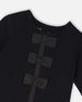 Long Sleeve Organic Cotton Jersey Bow Tee Black - H20Q70_999