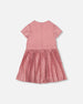 Short Sleeve Dress With Pleated Skirt Dusty Pink - H20Q90_622