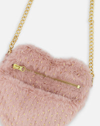 Fake Fur Shoulder Bag Dusty Pink - H20QA_622