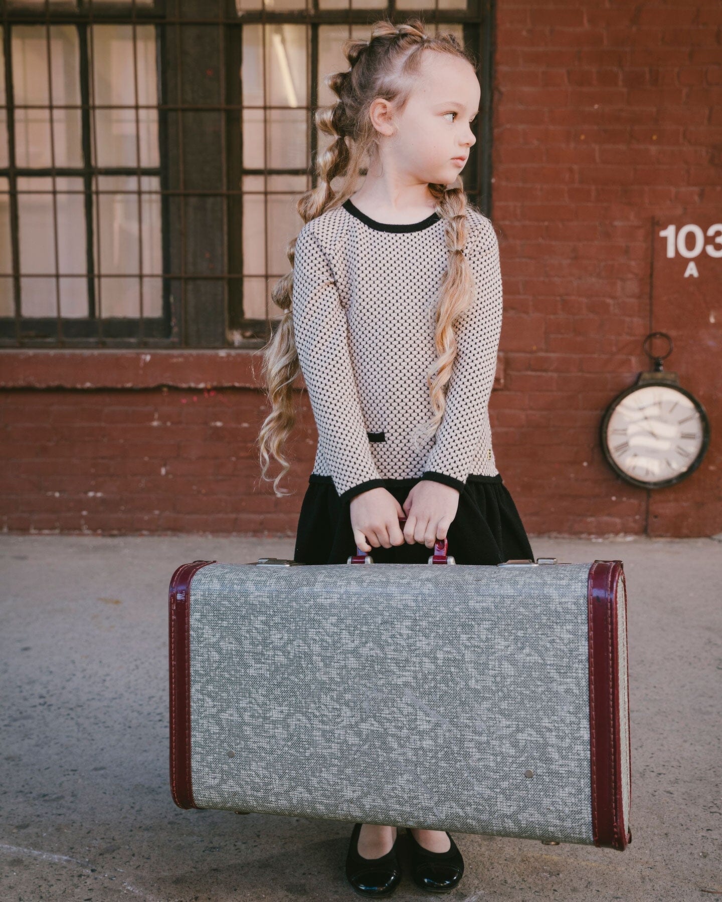 Long Sleeve Knit Sweater Dress Black And Beige - H20QT95_999