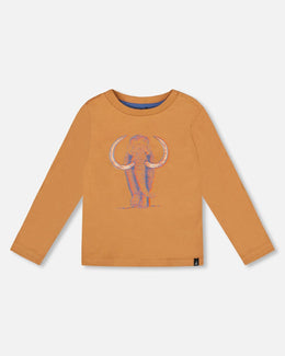 Organic Cotton Long Sleeve T-Shirt Cashew Brown - H20S65_931