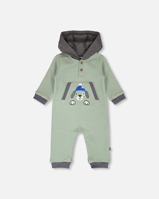 One-Piece Waffle Romper With Pocket Jade Green One-Piece & Baby Rompers Deux par Deux 