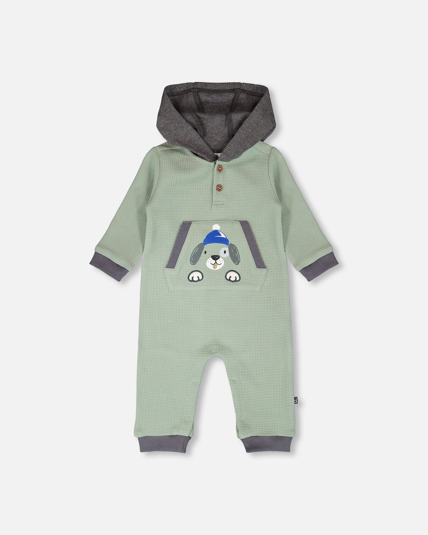 One-Piece Waffle Romper With Pocket Jade Green One-Piece & Baby Rompers Deux par Deux 