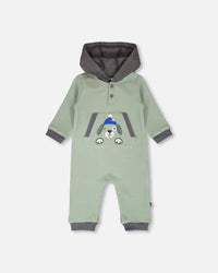 One-Piece Waffle Romper With Pocket Jade Green One-Piece & Baby Rompers Deux par Deux 