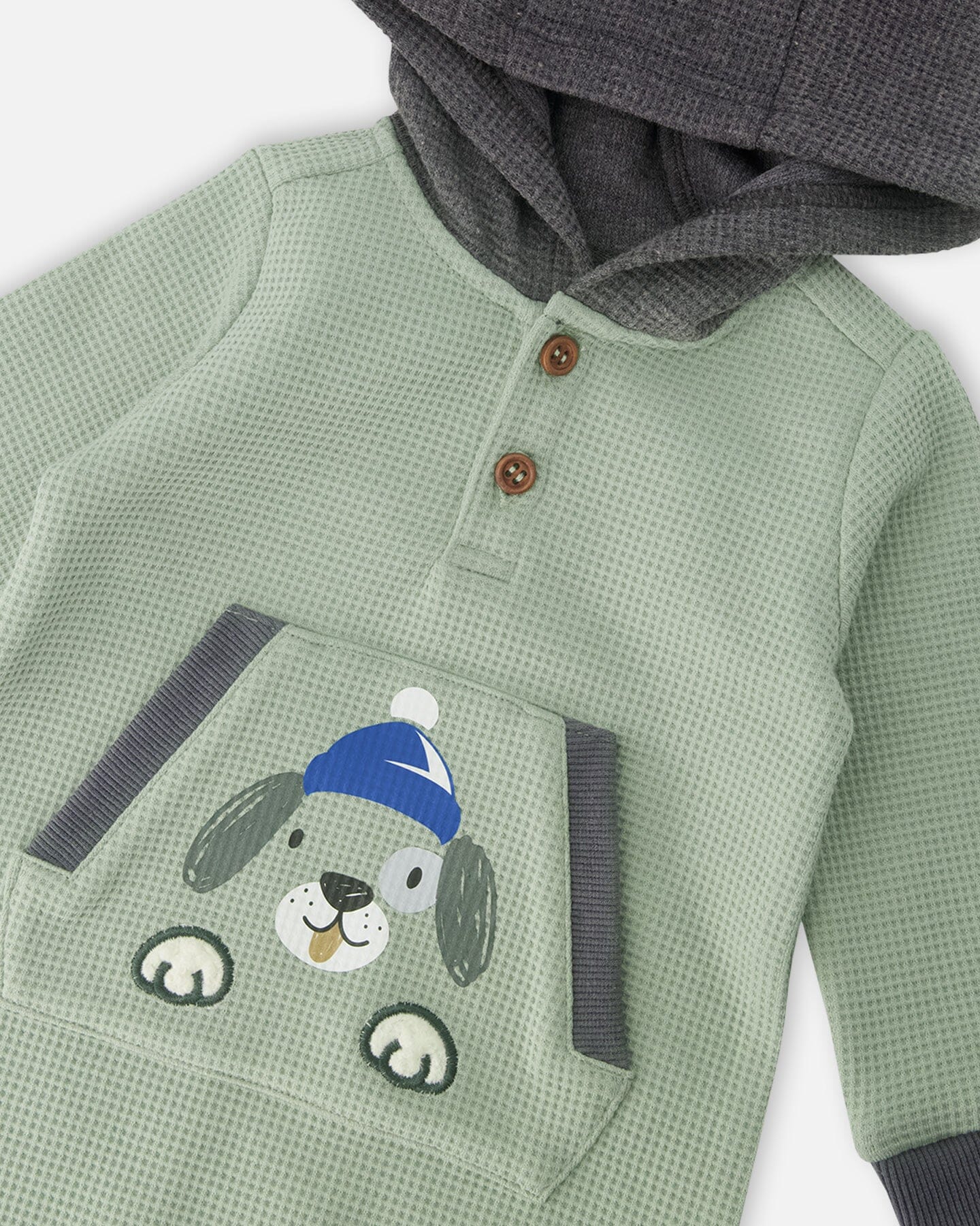 One-Piece Waffle Romper With Pocket Jade Green One-Piece & Baby Rompers Deux par Deux 