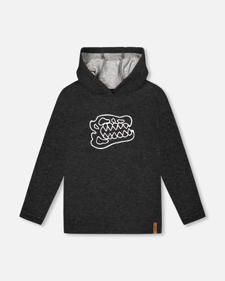 Long Sleeve Super Soft Brushed Jersey Hooded Tee Black - H20U11_999