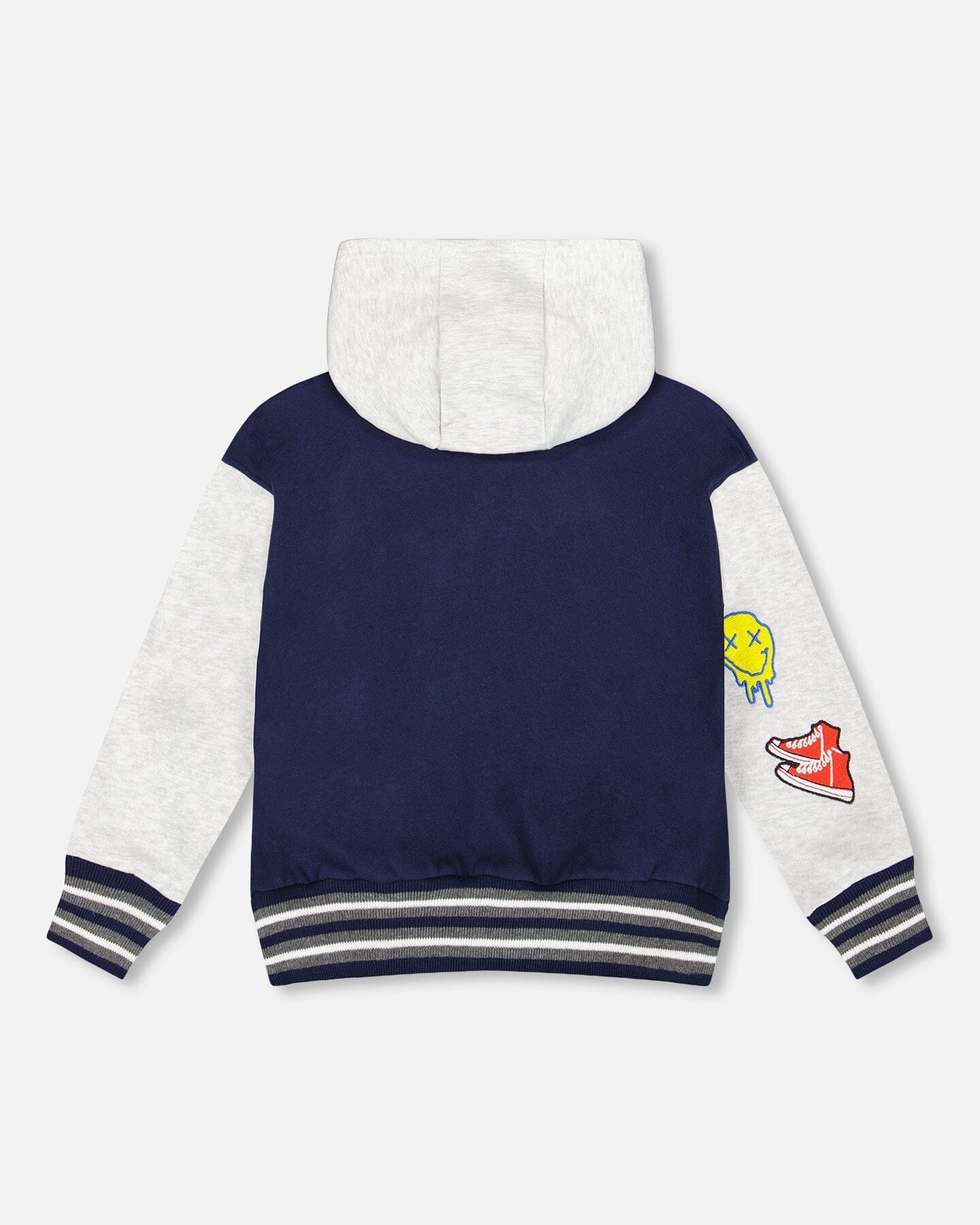 Full Zip Hooded Fleece Jacket Navy Blue - H20U30_481