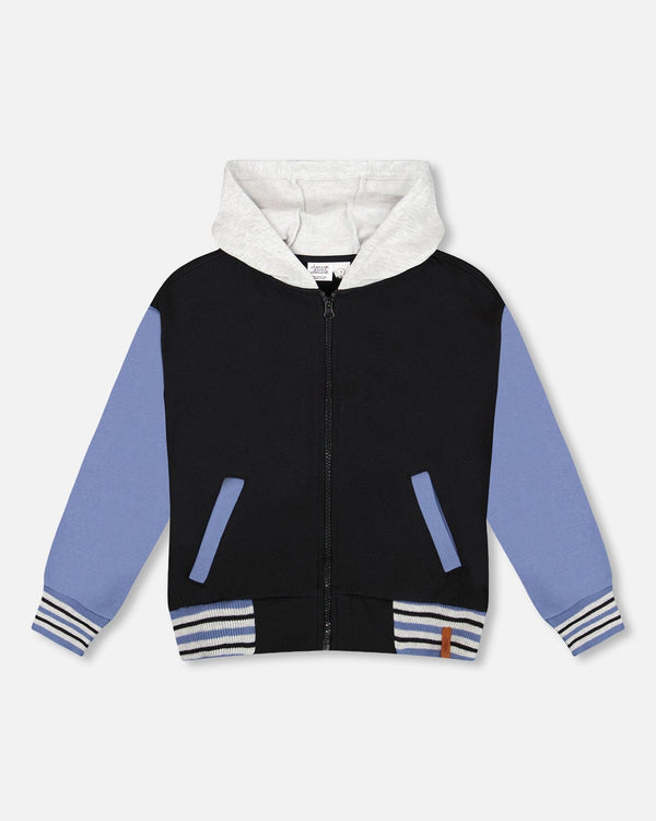 Full Zip Hooded Fleece Jacket Black - H20U30_999