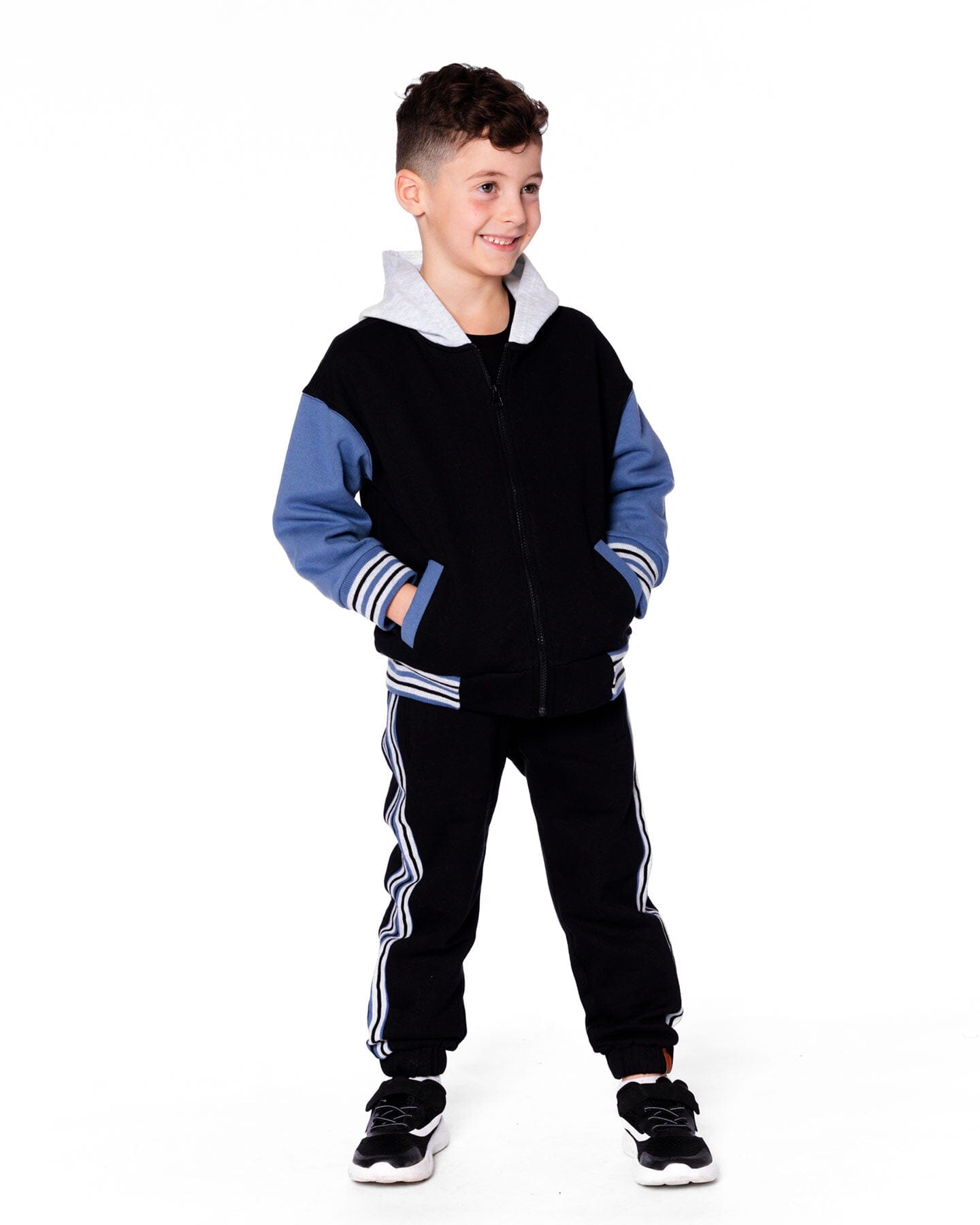 Full Zip Hooded Fleece Jacket Black - H20U30_999