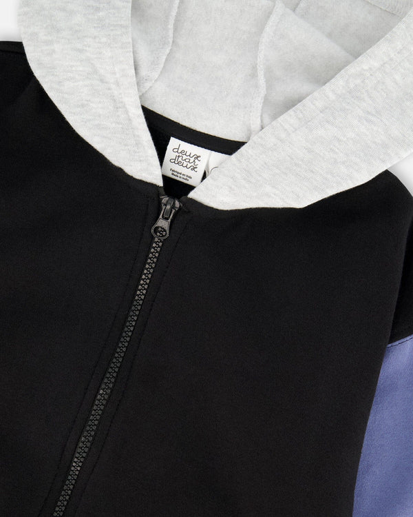 Full Zip Hooded Fleece Jacket Black - H20U30_999