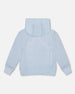 Pullover Hooded Fleece Sweatshirt With Zip Pocket Light Blue - H20U31_972