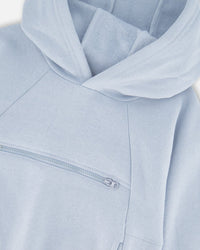 Pullover Hooded Fleece Sweatshirt With Zip Pocket Light Blue - H20U31_972