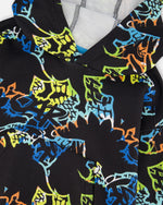 Printed Hooded Fleece Sweatshirt Black - H20U34_999