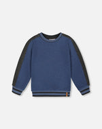 Super Soft Flat Back Rib Sweatshirt Dark Steel Blue - H20U39_482