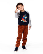Long Raglan Sleeve Jersey Tee Navy Blue - H20U70_481