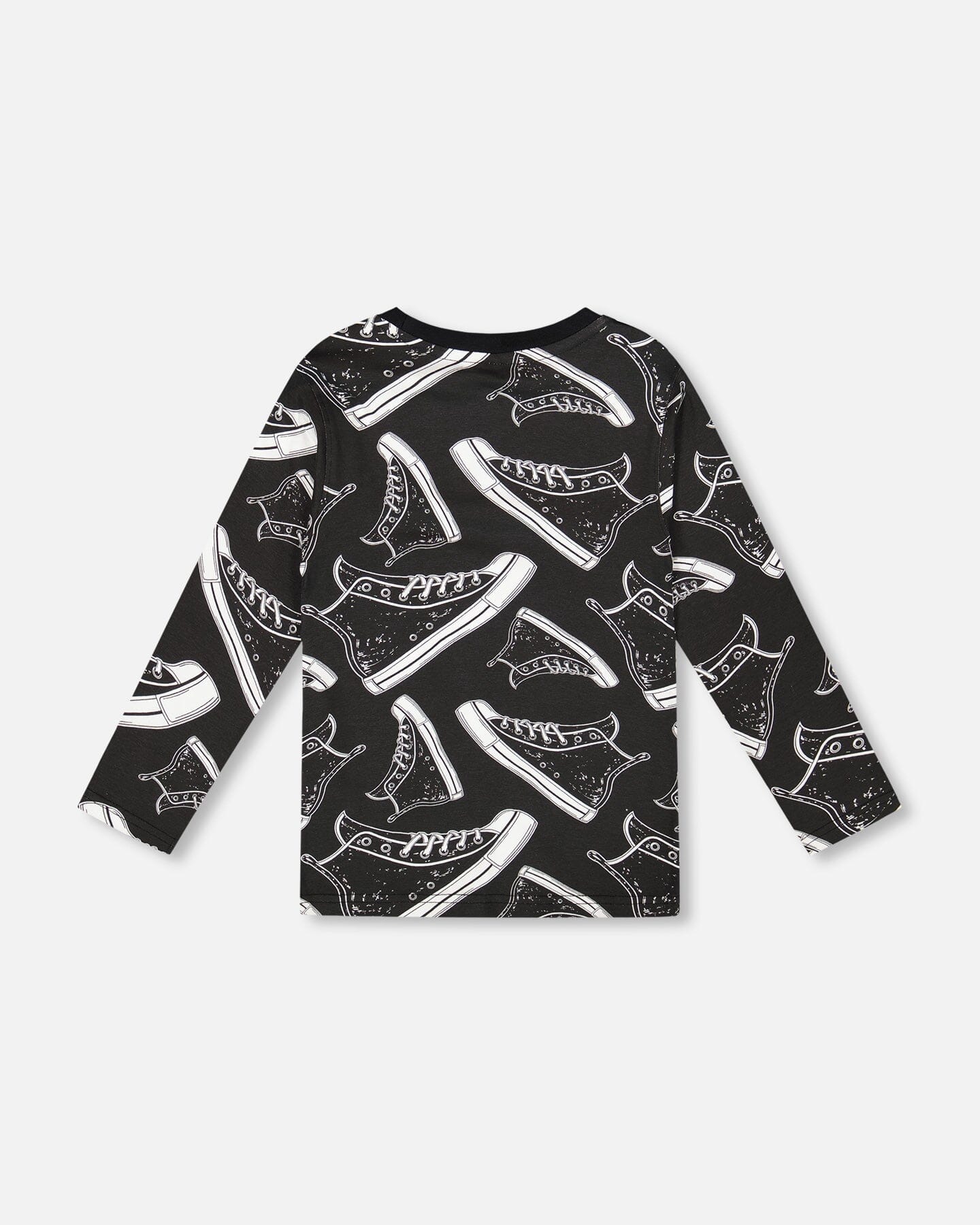 Long Sleeve Organic Cotton Allover Print Tee Black - H20U71_999