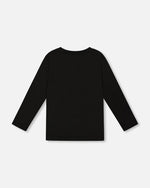 Long Sleeve Cotton Jersey Tee Shirt Black - H20U74_999