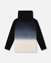 Organic Cotton Jersey Hooded Raglan Sleeve Tee Black - H20U75_999