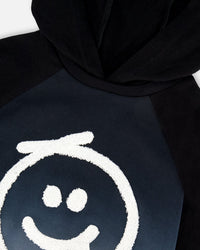 Organic Cotton Jersey Hooded Raglan Sleeve Tee Black - H20U75_999