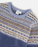 Norwegian Jacquard Knit Sweater Blue And Cream - H20UT78_000