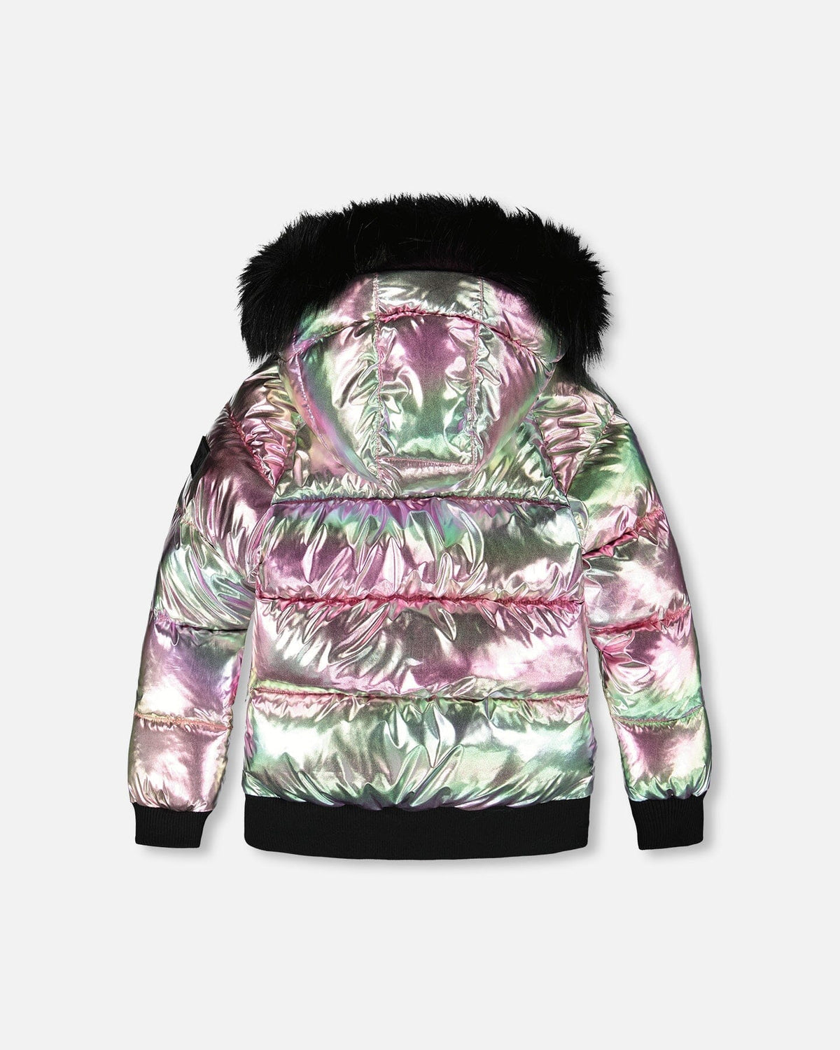 Multicolor Metallic Quilted Bomber-Style Winter Coat - H20W56_000