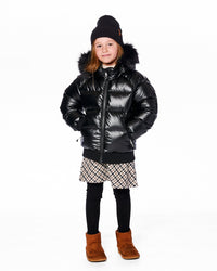 Black Quilted Bomber-Style Winter Coat - H20W56_999