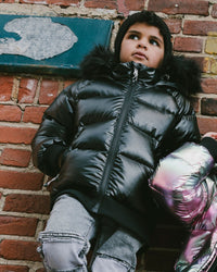 Black Quilted Bomber-Style Winter Coat - H20W56_999