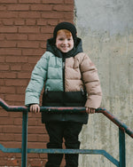 Colorblocked Puffy Winter Coat Black - H20W57_999