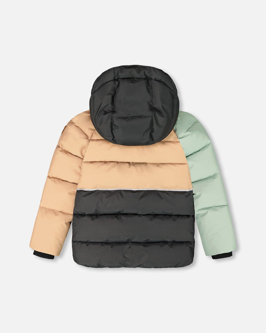 Colorblocked Puffy Winter Coat Black - H20W57_999