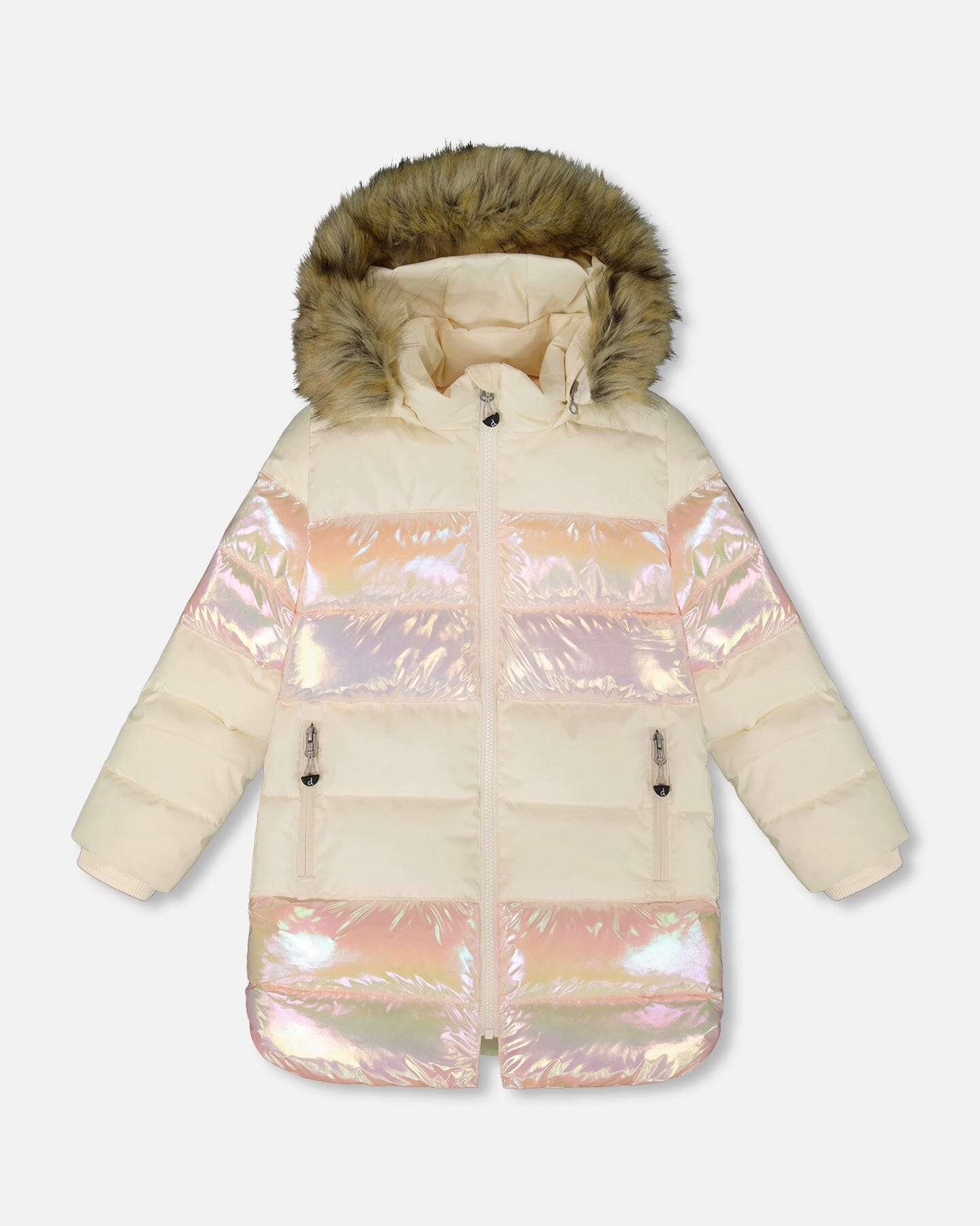 Long Metallic Puffy Winter Coat White - H20W60_165