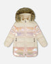 Long Metallic Puffy Winter Coat White - H20W60_165