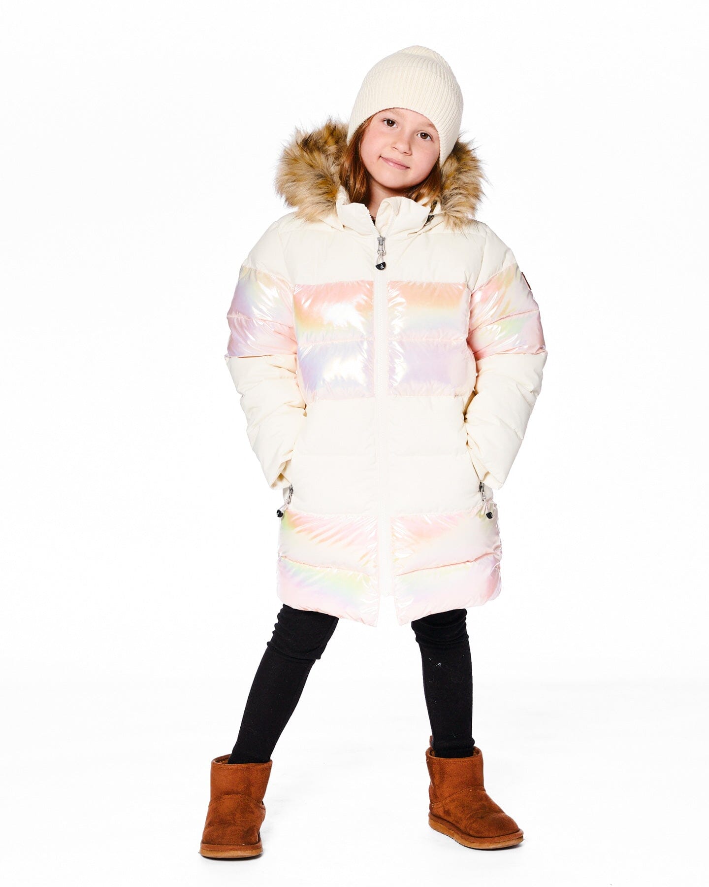 Long Metallic Puffy Winter Coat White - H20W60_165