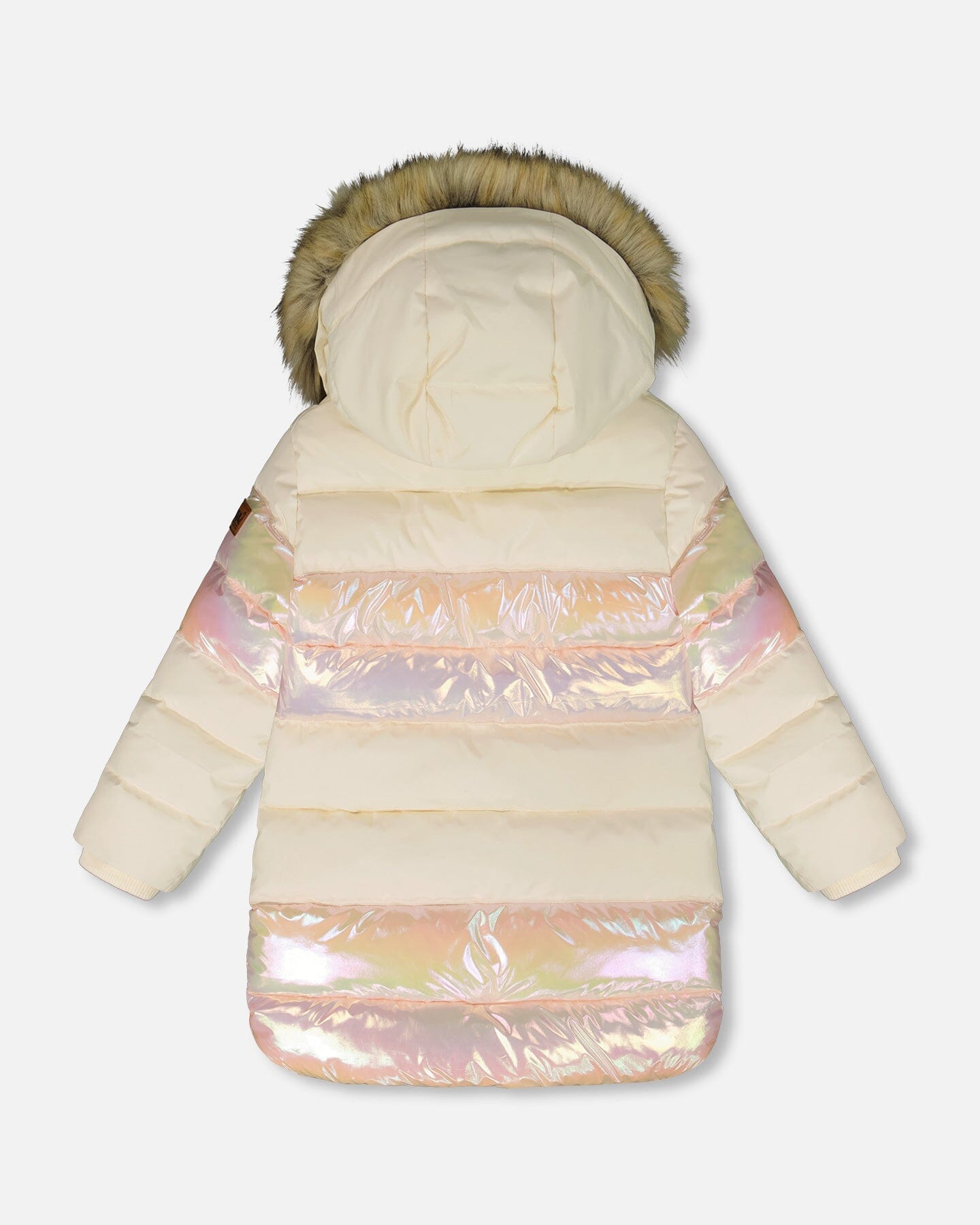 Long Metallic Puffy Winter Coat White - H20W60_165