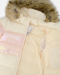 Long Metallic Puffy Winter Coat White - H20W60_165