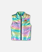 Veste matelassée de mi-saison multicolore