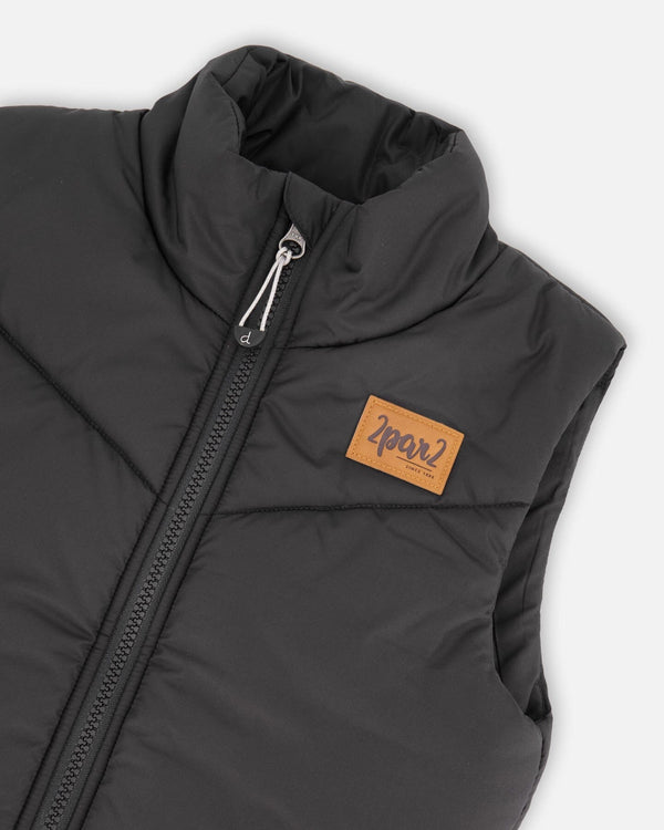 Quilted Mid-Season Sleeveless Vest Black - H20W63_999