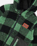 Reversible Mid-Season Sherpa Jacket Teal Plaid Outerwear Deux par Deux 