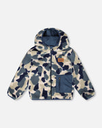 Reversible Mid-Season Sherpa Jacket Blue Camo - H20W65_479