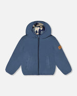 Reversible Mid-Season Sherpa Jacket Blue Camo - H20W65_479